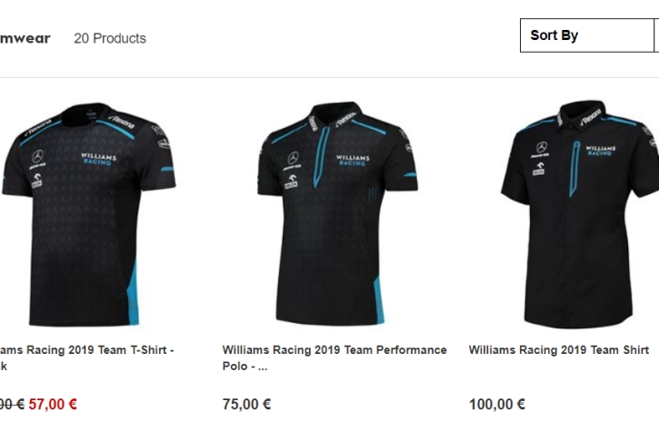 Sklep Williamsa F1 Formuła 1