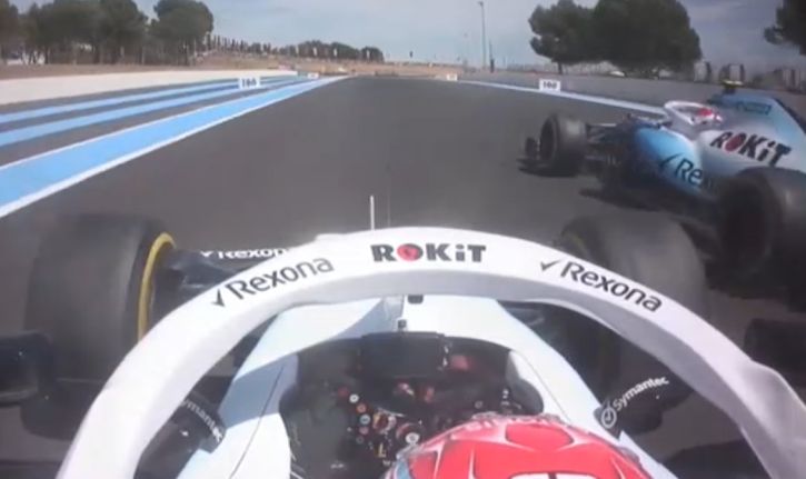 George Russell onboard