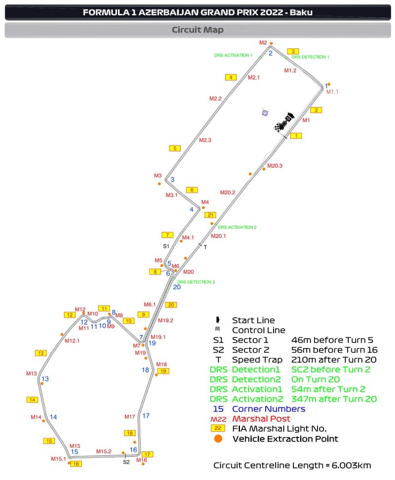 mapa baku street circuit
