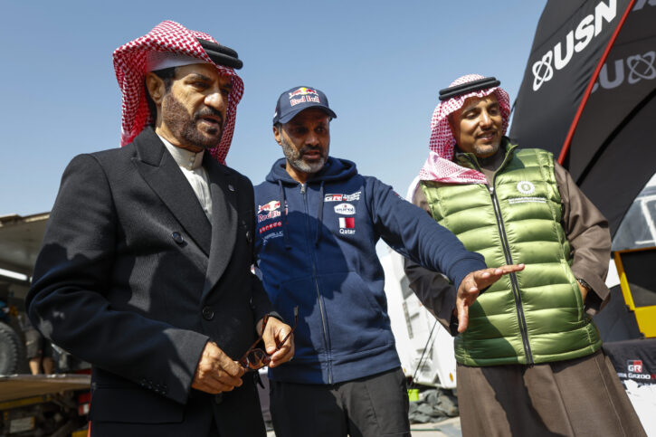 Nasser Al-Attiyah with FIA President Mohammed Ben Sulayem