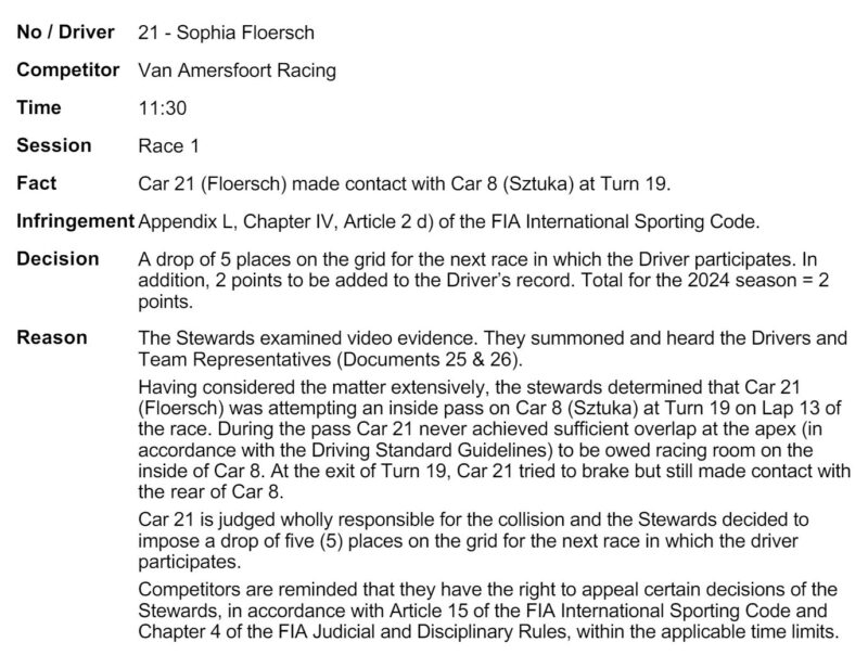 decyzja sędziowie Floersch Sztuka