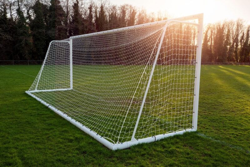 Football,Or,Soccer,Goal,Post,On,A,Training,Ground,In