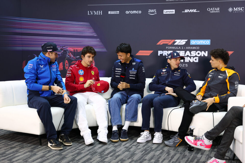 Alex Albon, Charles Leclerc, Jack Doohan, Max Verstappen & Lando Norris