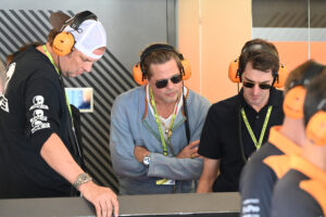 Hollywood movie star Brad Pitt at the McLaren garage