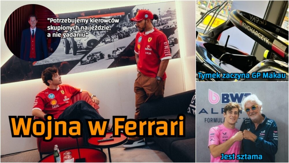 Ostra wymiana zdań w Ferrari. Co z tego wyjdzie? Kucharczyk jedzie GP Makau, koniec sezonów juniorów