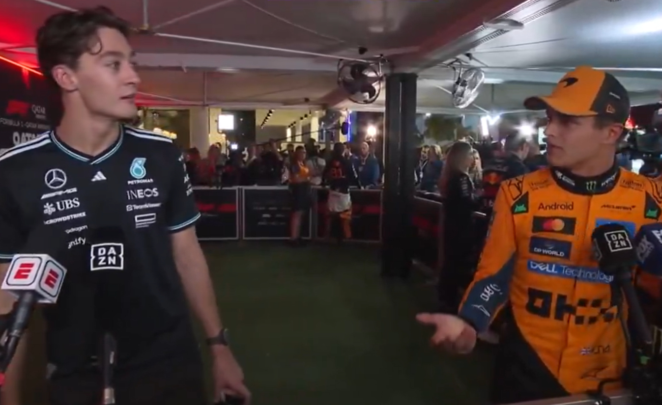 Zabawna “scysja” Russella i Norrisa przed kamerami: “Nie wierzę, iż bardziej ufasz im niż mnie”