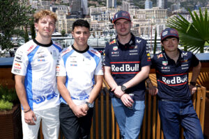 Liam Lawson, Isack Hadjar, Max Verstappen & Yuki Tsunoda