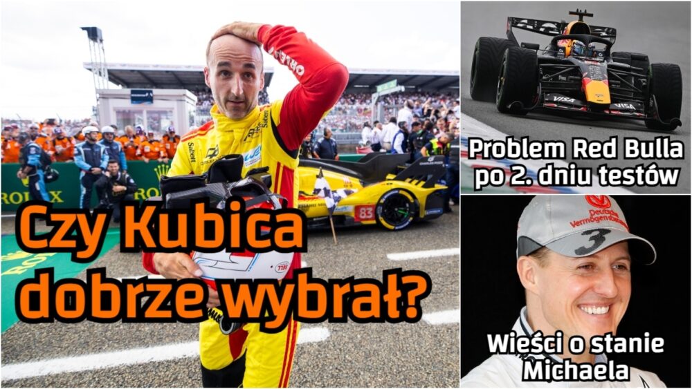 Kubica ogłosił program. Problem Red Bulla po teście, Wieści o stanie Schumachera
