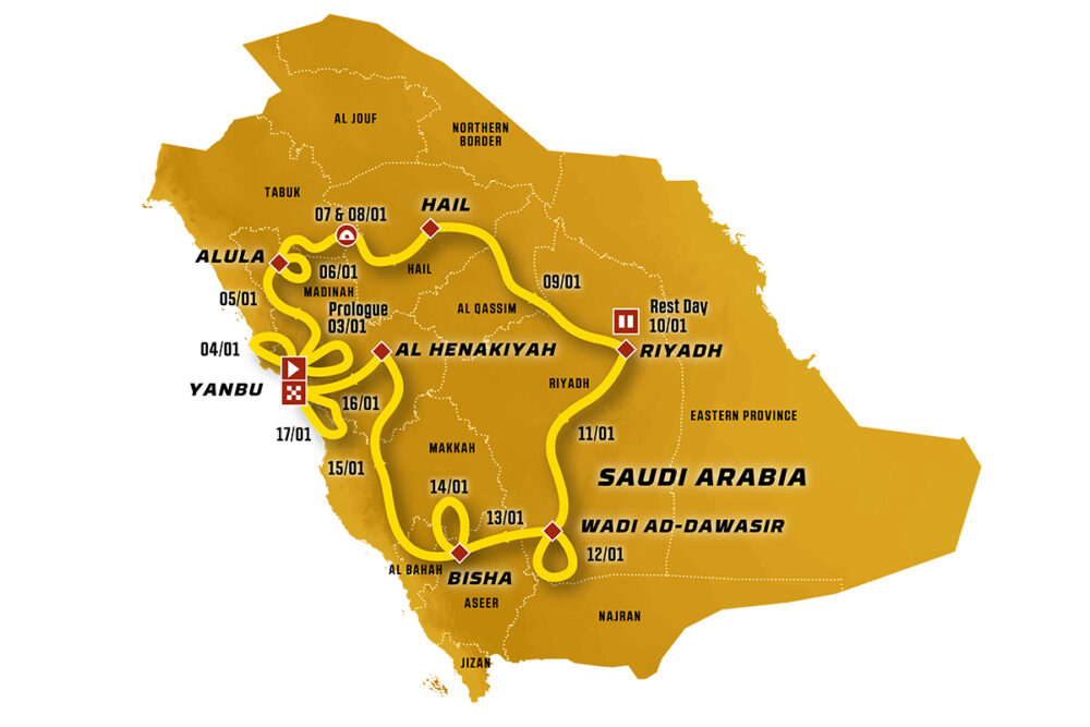Mapa Rajd Dakar 2026