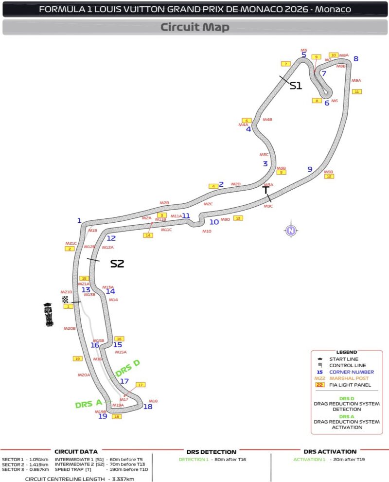 mapa gp monako 2026 f1 nowa